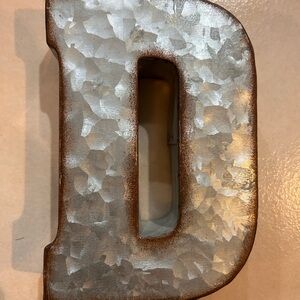 Metallic Letter D Wall Decor